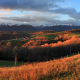 Lever de soleil nuageux depuis le belvédère de Piétat