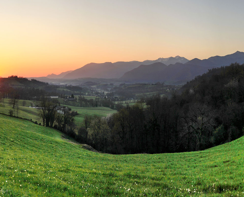 Lever de soleil sur la vallée du Landistou